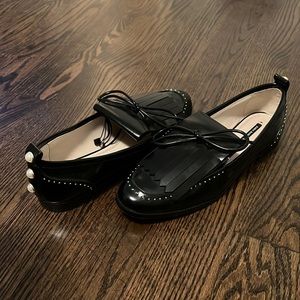 Pearl Black Zara Loafers NWT